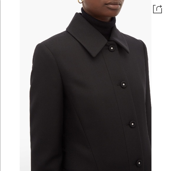 BURBERRY SINGLE BREASTED WOOL FITTED BLACK COAT - Picture 11 of 11